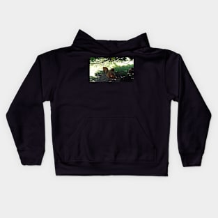 Highland Cattle at Pollok Country Park, Glasgow Kids Hoodie